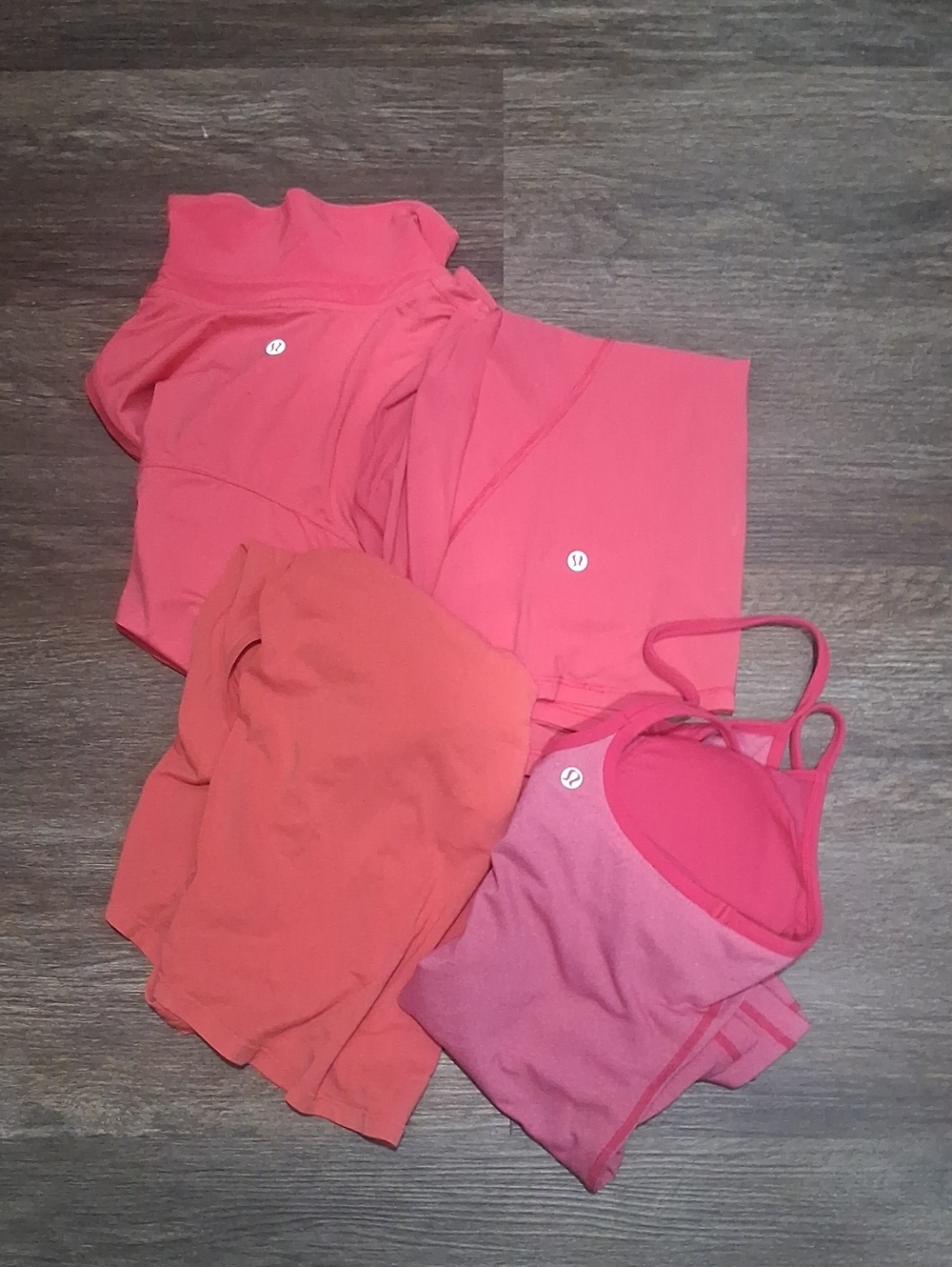 lululemon athletica Pink & Coral Sports Bras and Tops Size 2 And 6